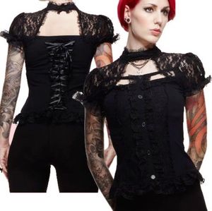 Hell bunny gothic lace corset top